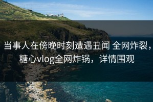 当事人在傍晚时刻遭遇丑闻 全网炸裂，糖心vlog全网炸锅，详情围观