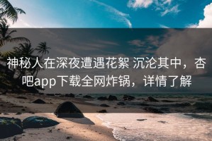 神秘人在深夜遭遇花絮 沉沦其中，杏吧app下载全网炸锅，详情了解